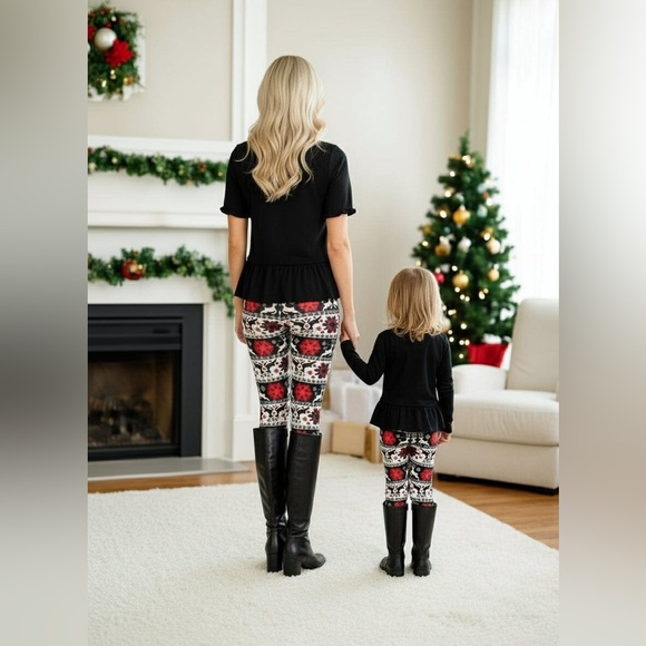 Plus NEW Womens Christmas Reindeer Leggings, Buttery Soft Yoga Pants - Picture 9 of 11